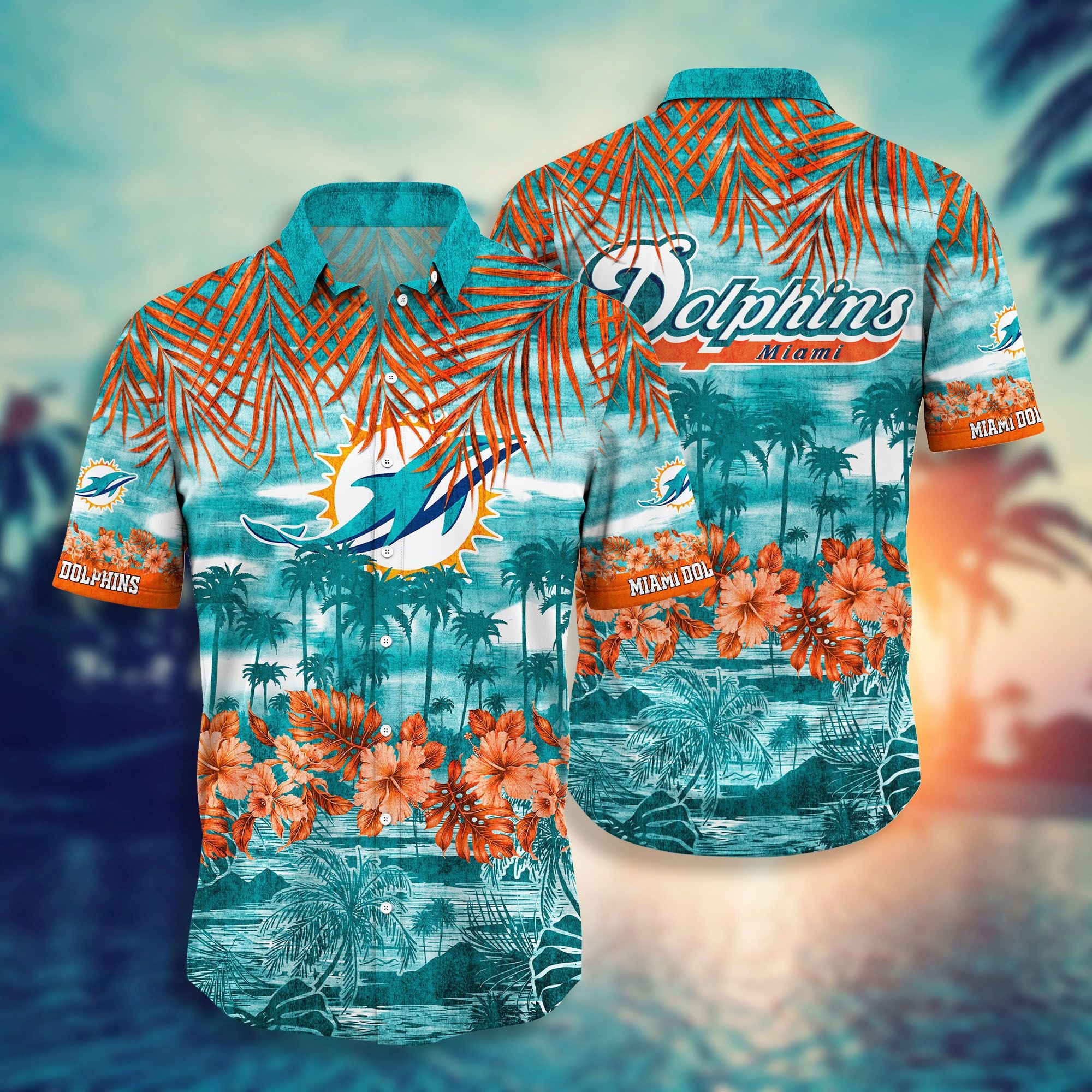 Miami Dolphins Shop - nfl miami dolphins new hawaiian shirt style36302