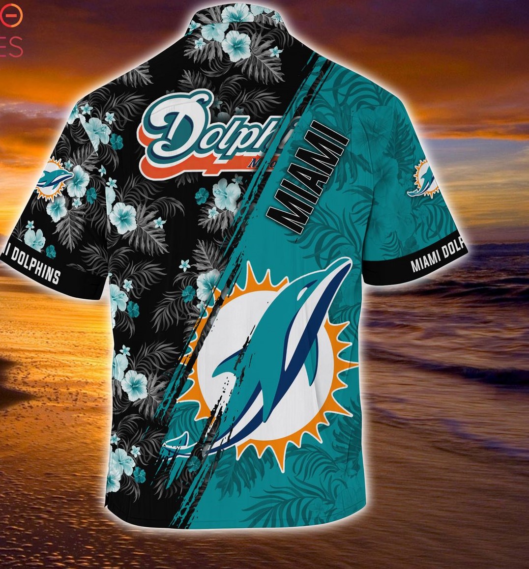 Miami Dolphins Shop - nfl mickey and floral miami dolphins summer hawaiian shirt for fan75277