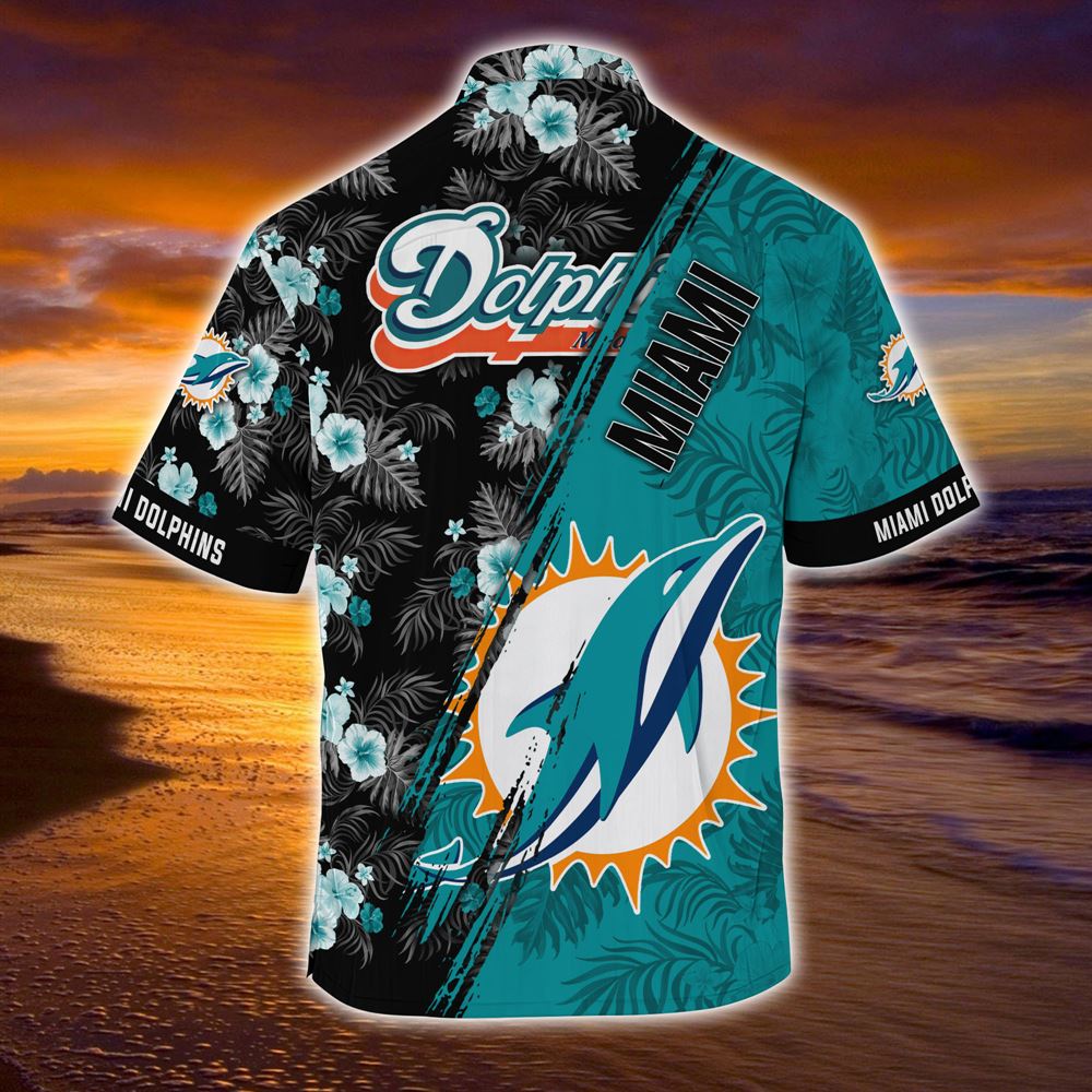 NFL Miami Dolphins Hawaiian Shirt Mickey And Floral Pattern For Fan