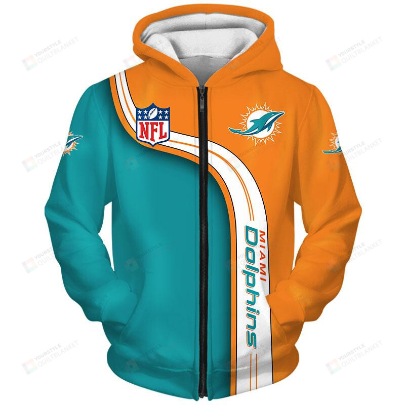 Miami Dolphins Shop - Miami Dolphins 3D All Over Print Hoodie Zip up Hoodie MTE23