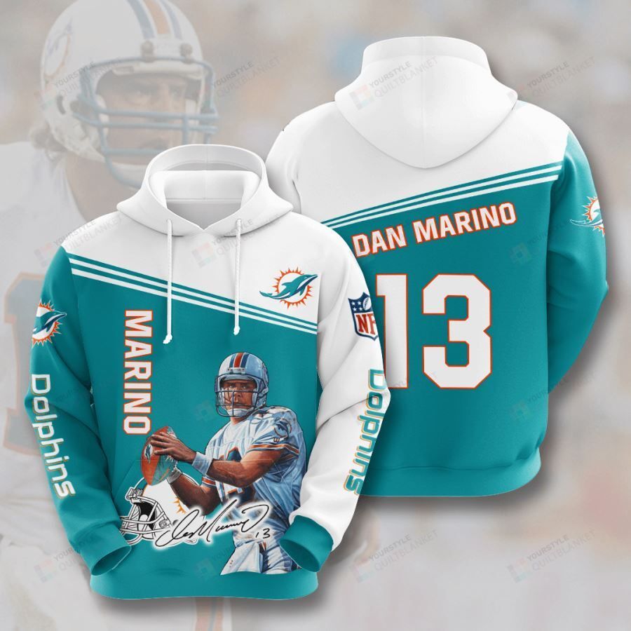 Miami Dolphins Shop - Miami Dolphins Dan Marino 3D All Over Print Hoodie Zip up Hoodie MTE01