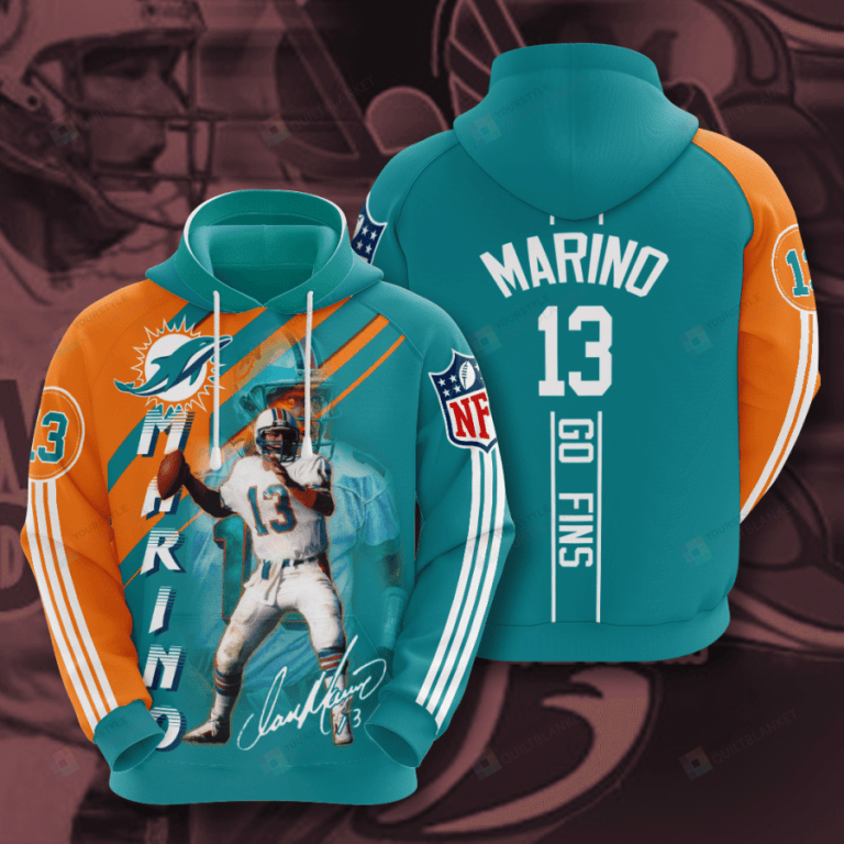 Miami Dolphins Shop - Miami Dolphins Dan Marino 3D All Over Print Hoodie Zip up Hoodie MTE02