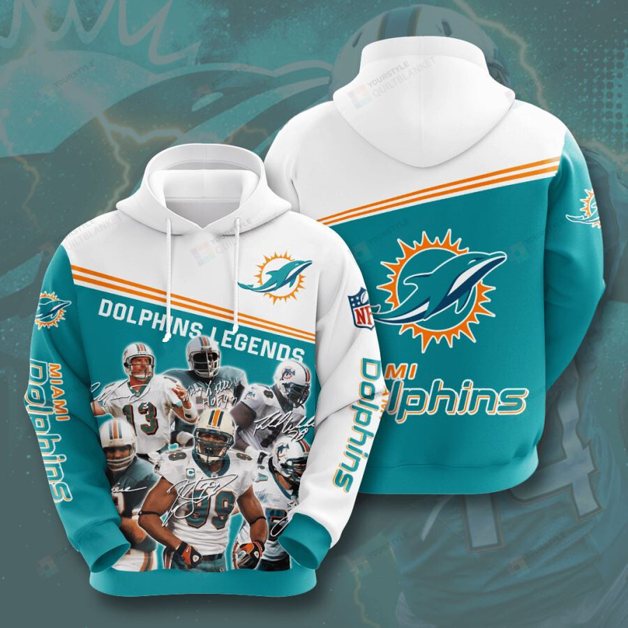 Miami Dolphins Shop - Miami Dolphins Legends 3D All Over Print Hoodie Zip up Hoodie