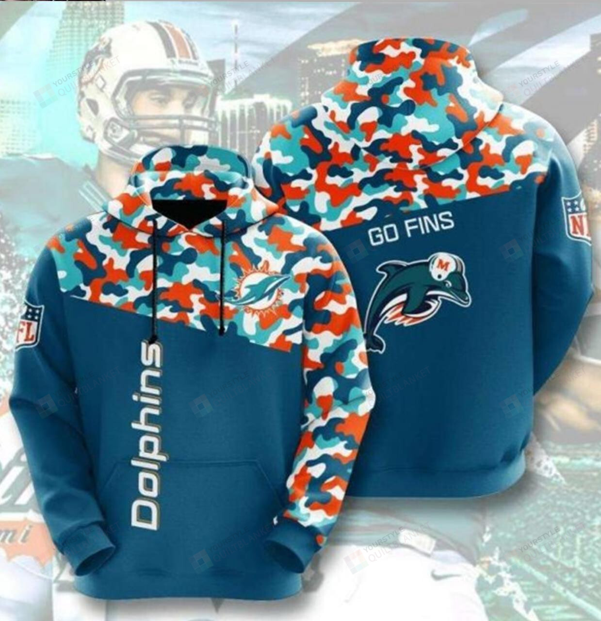 Miami Dolphins Shop - Miami Dolphins NFL 3D All Over Print Hoodie Zip up Hoodie MTE03