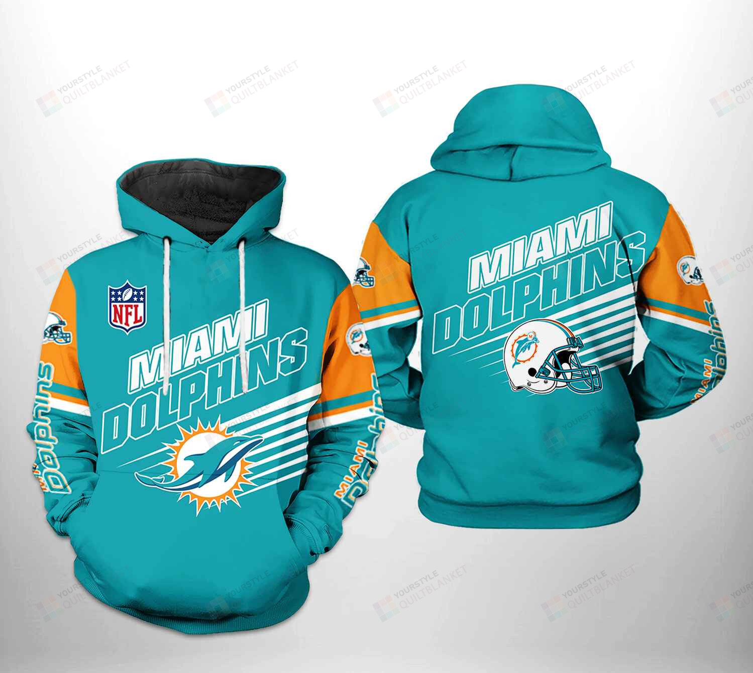 Miami Dolphins Shop - Miami Dolphins NFL Team 3D All Over Print Hoodie Zip up Hoodie