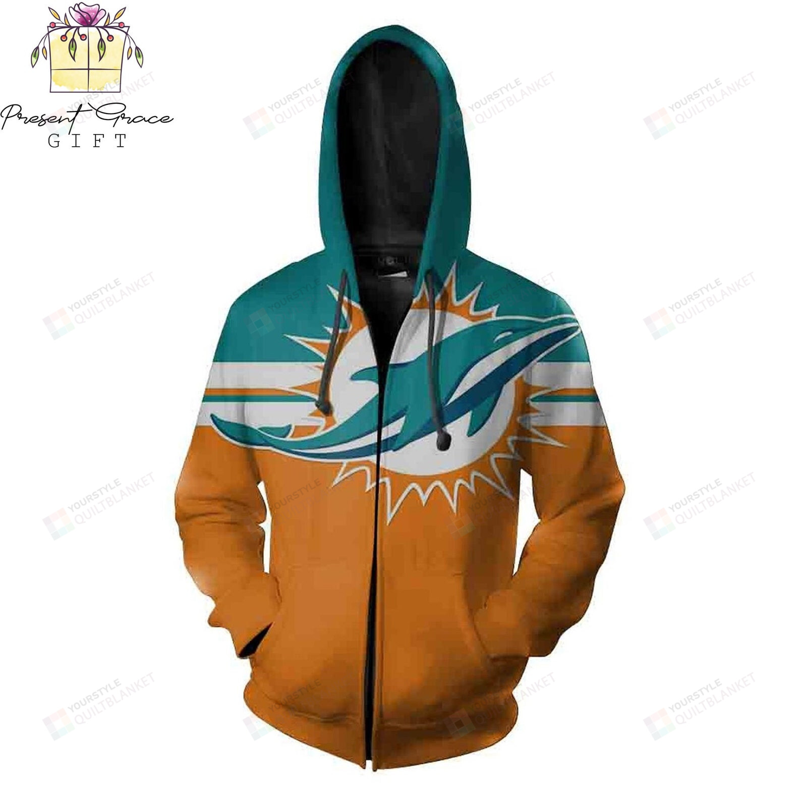 Miami Dolphins Shop - Miami Dolphins Nfl 3D All Over Print Hoodie Zip up Hoodie MTE01