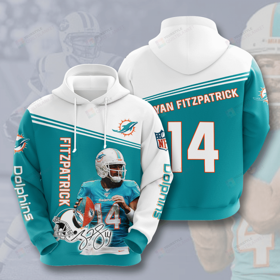 Miami Dolphins Shop - Miami Dolphins Ryan Fitzpatrick 3D All Over Print Hoodie Zip up Hoodie MTE01