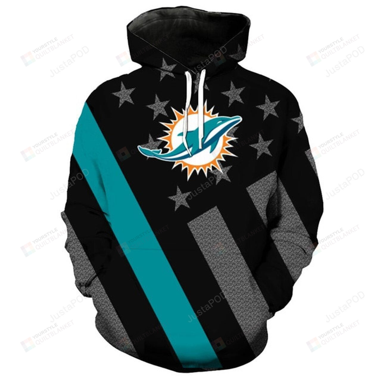 Miami Dolphins Shop - NFL Miami Dolphins Patriotic Men and Women 3D Hoodie Zip Hoodie NFL Miami Dolphins 3D Shirt