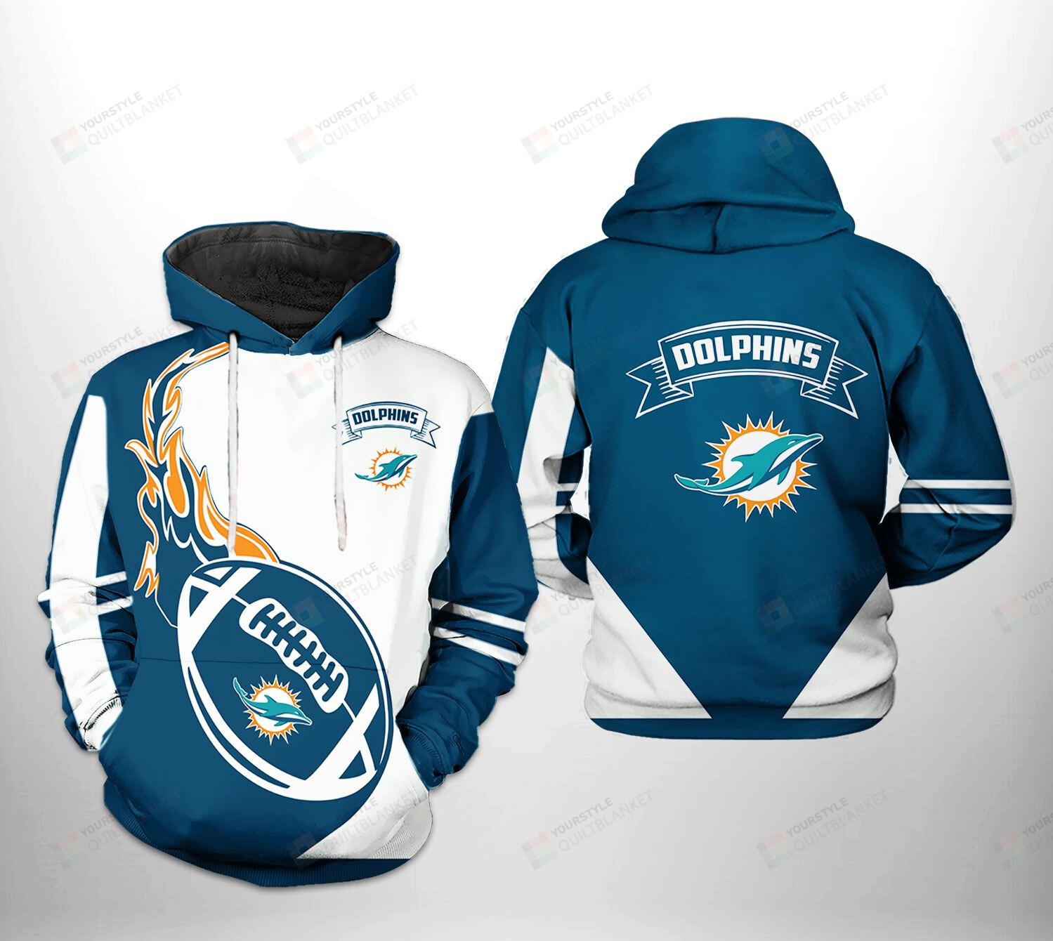 Miami Dolphins Shop - miami dolphins nfl classic 3d all over print hoodie zipup hoodie69817