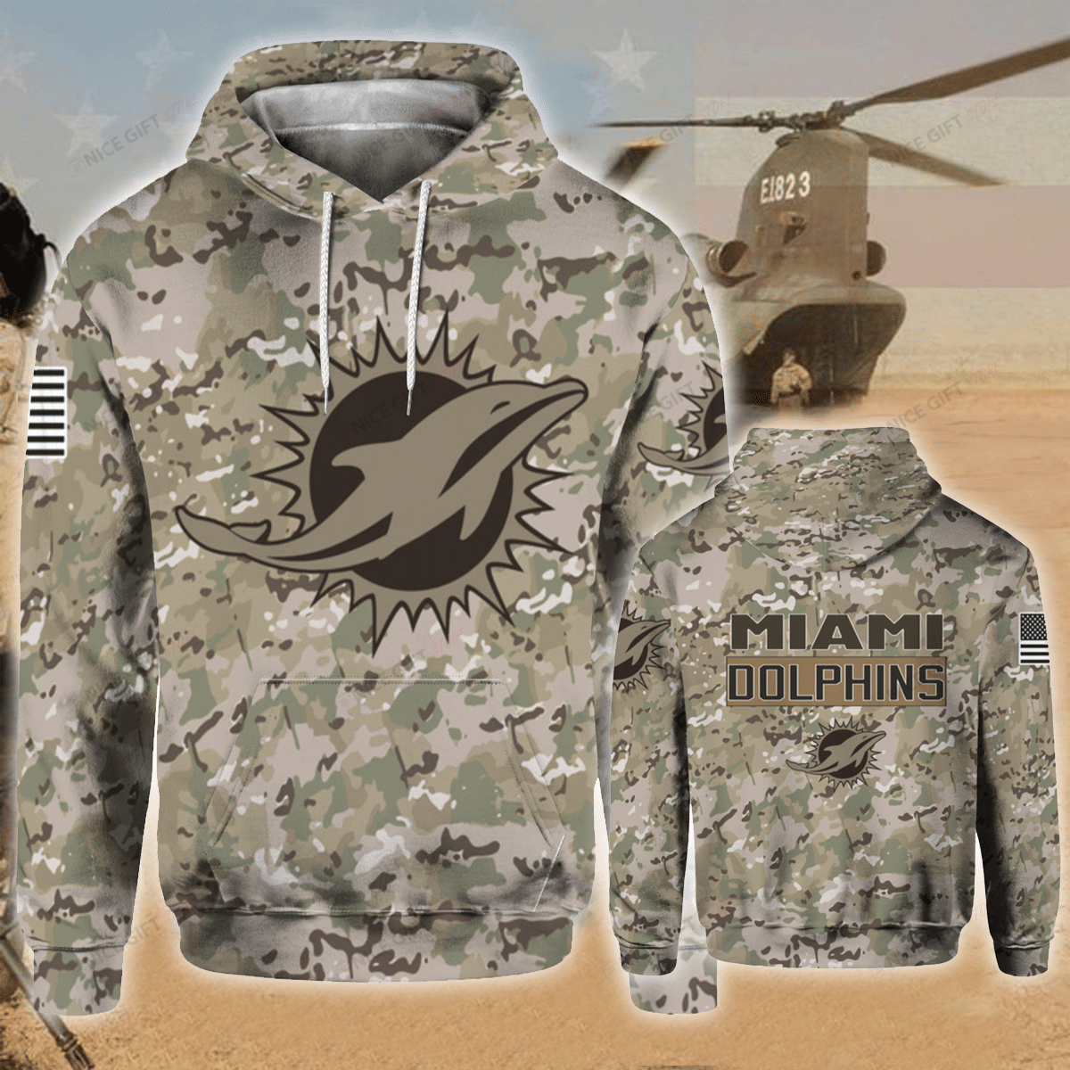 Miami Dolphins Shop - nfl miami dolphins camouflage hoodie 3d 3hot7p5141112