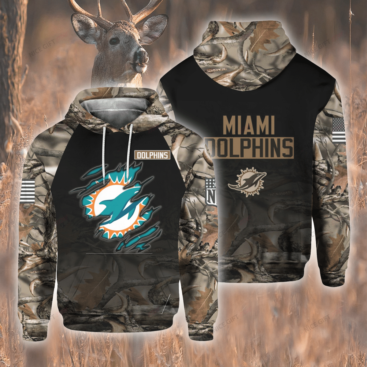 Miami Dolphins Shop - nfl miami dolphins hunting hoodie 3d 3hoa1m9120350