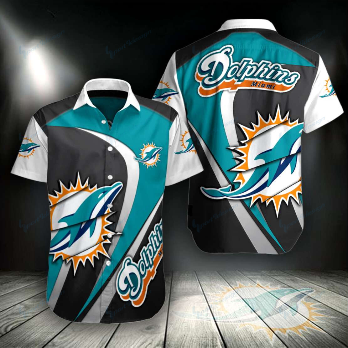 Miami Dolphins Shop - Miami Dolphins Button Shirt V7