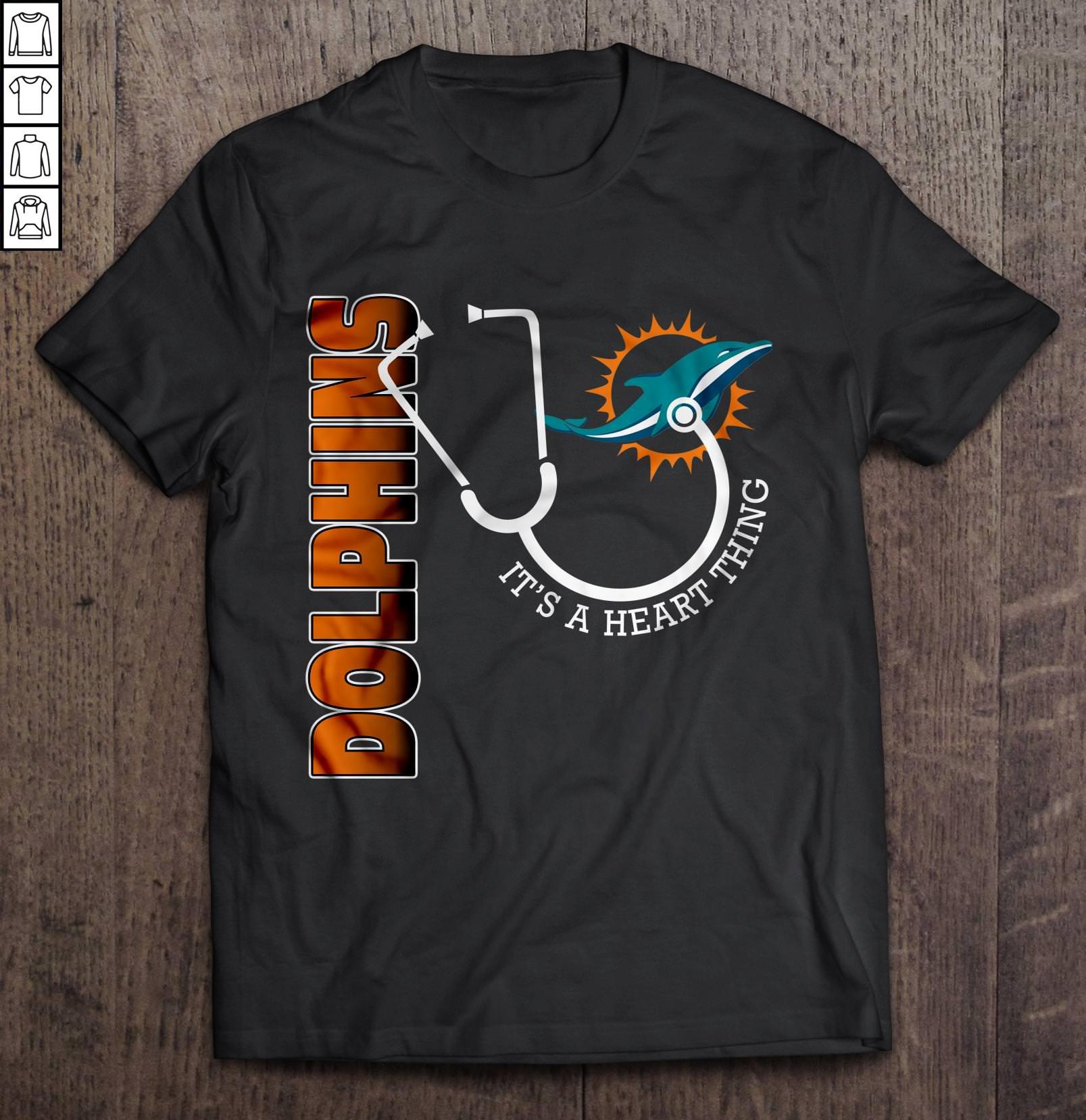 Miami Dolphins Shop - Miami Dolphins It's A Heart Thing Stethoscope NFL TShirt 1