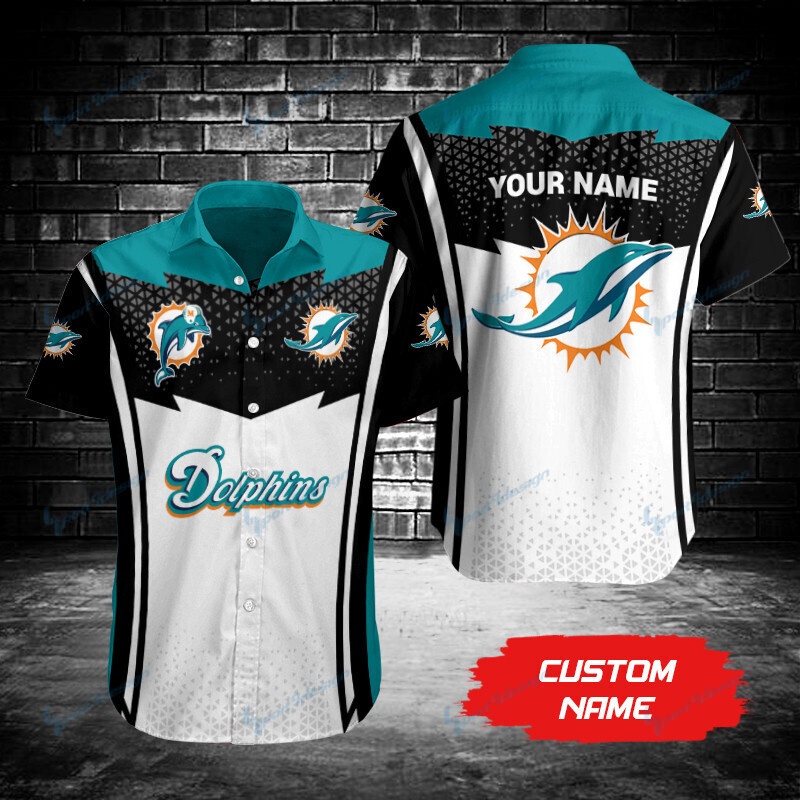 Miami Dolphins Personalized Button Shirt V10