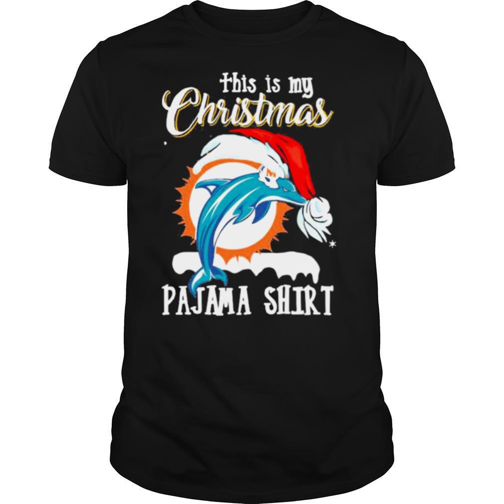 Miami Dolphins Shop - This Is My Christmas Pajama Dolphins Miami Hat Santa shirt 1 1