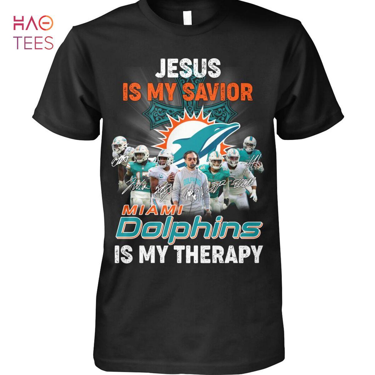 Miami Dolphins Shop - Jesus Is My Savior Miami Dolphins Is My Therapy T Shirt 1