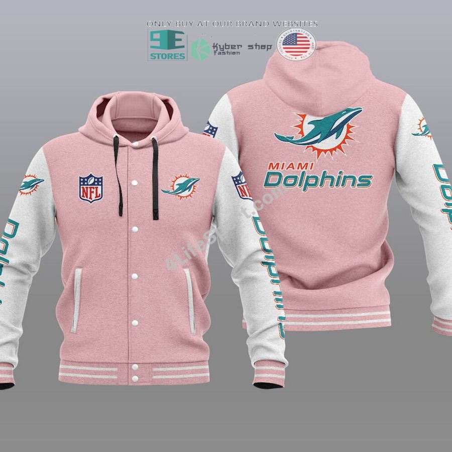 Miami Dolphins Shop - Miami Dolphins Hooded Varsity Jacket V1