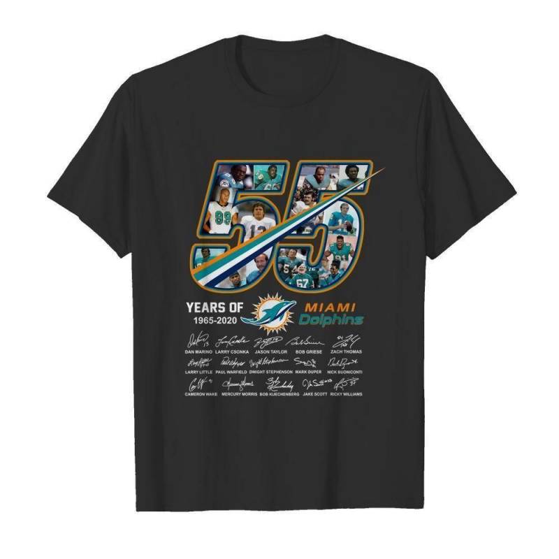Miami Dolphins Shop - 55 Years Of Miami Dolphins 1965 2010 Players Signatures T Shirt