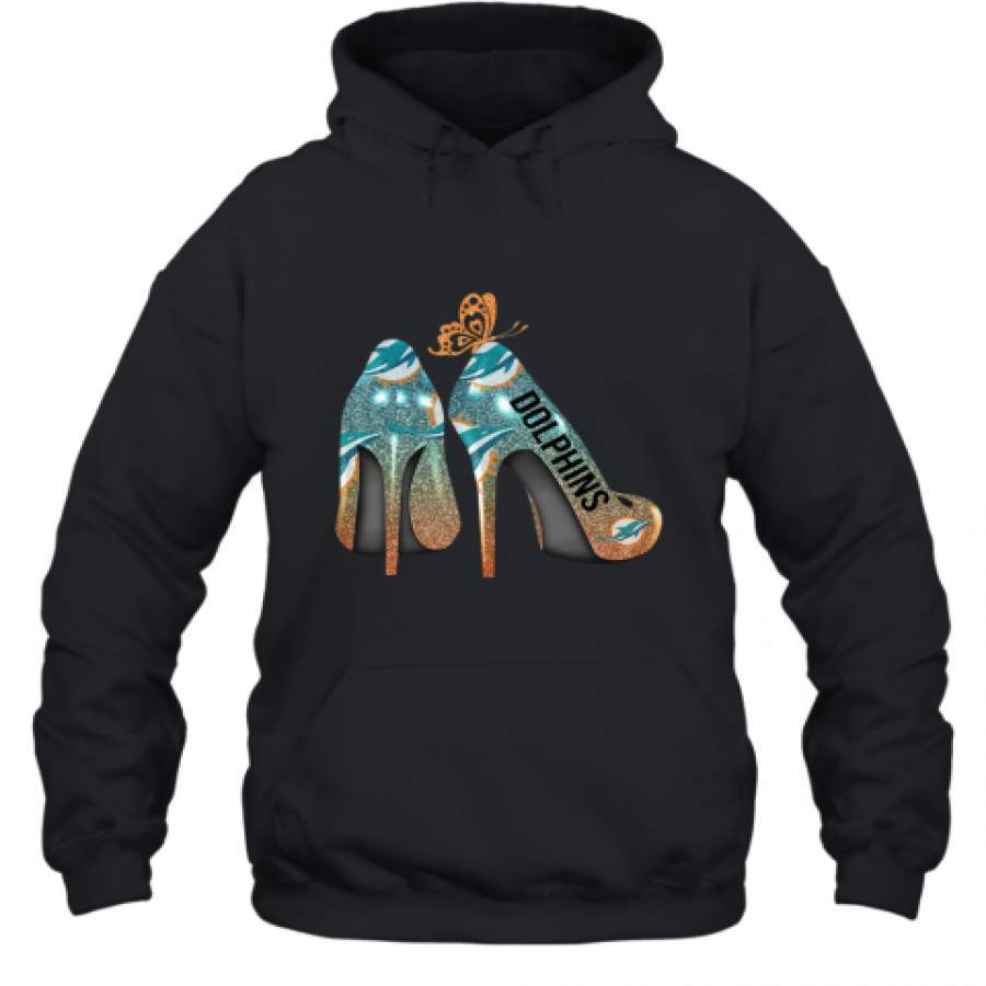 Miami Dolphins Shop - Butterfly High Heels Miami Dolphins Hoodie 1