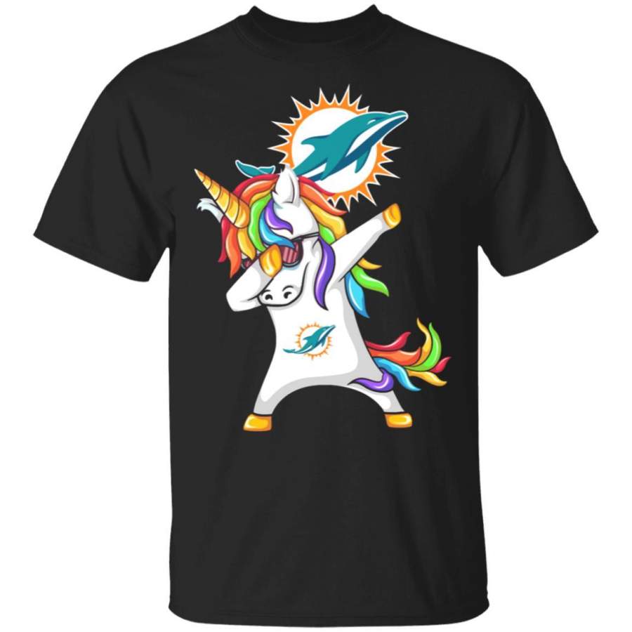 Miami Dolphins Shop - Dabbing Hip Hop Unicorn Dab Miami Dolphins Shirt 1