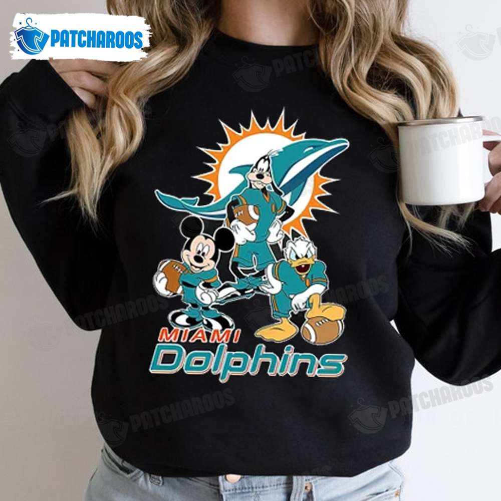Miami Dolphins Shop - Disney x Miami Dolphins NFL Football T Shirt Gift For Disney Fan 1