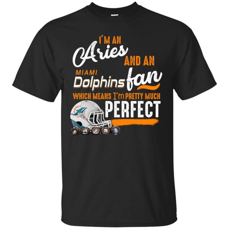 Miami Dolphins Shop - Dolphins Football Helmet T Shirt I'm Aries And A Miami Dolphins Fan T Shirts Hoodie 1