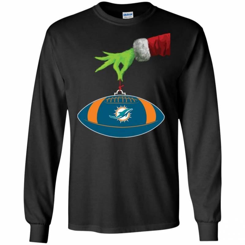 Miami Dolphins Shop - Grinch Hand Holding Miami Dolphins Funny T Shirts 1