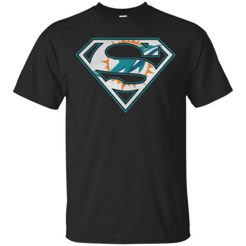 Miami Dolphins Shop - High Quality Miami Dolphins Superman Logo Shirts 1