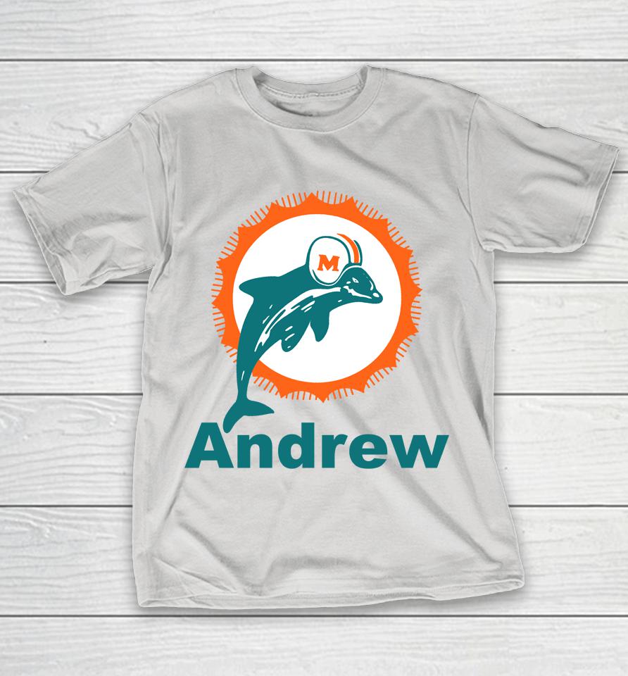 Miami Dolphins Shop - Miami Dolphins NFL Oatmeal 50th Anniversary X Andrew Logo Shirts