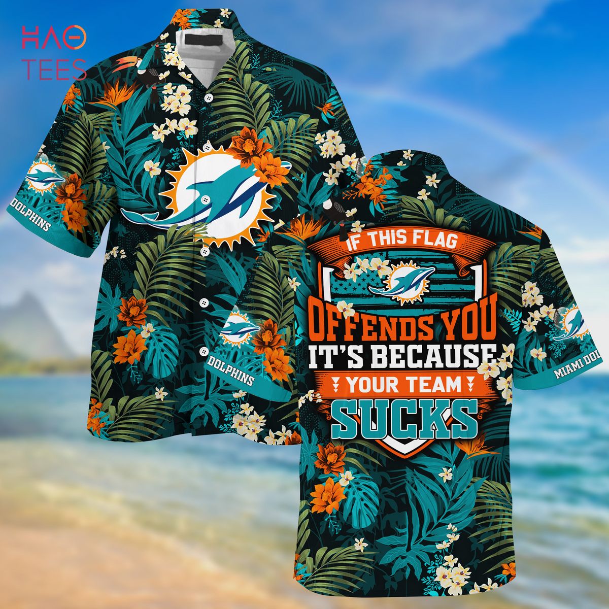 Miami Dolphins Shop - Miami Dolphins NFL Summer Hawaiian Shirt And Shorts With Tropical Patterns