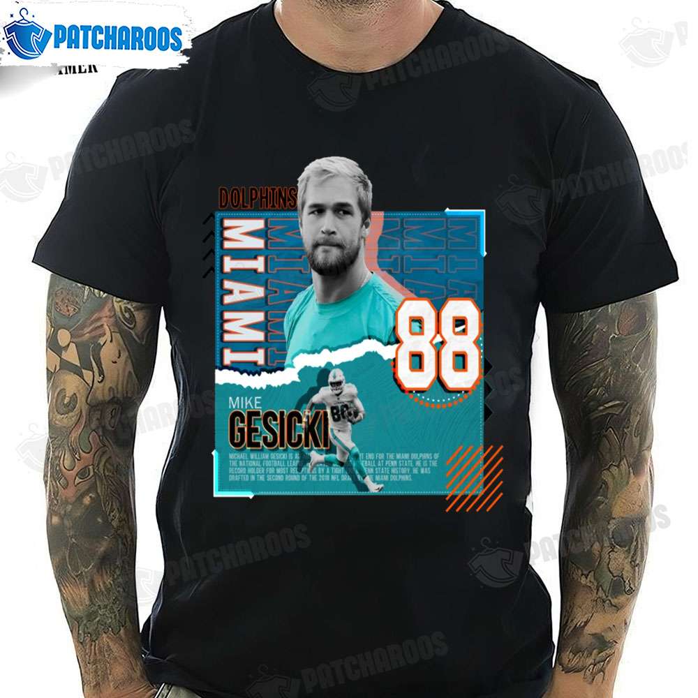 Miami Dolphins Shop - Mike Gesicki Portrait NFL Sticker T Shirt Miami Dolphins Gift 1
