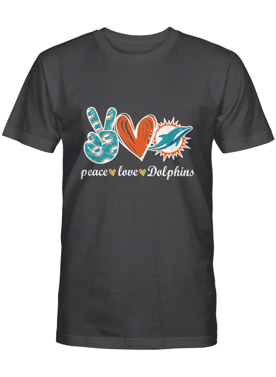 Miami Dolphins Shop - Peace Love Miami Dolphins T shirt Sweatshirt Hoodie 1