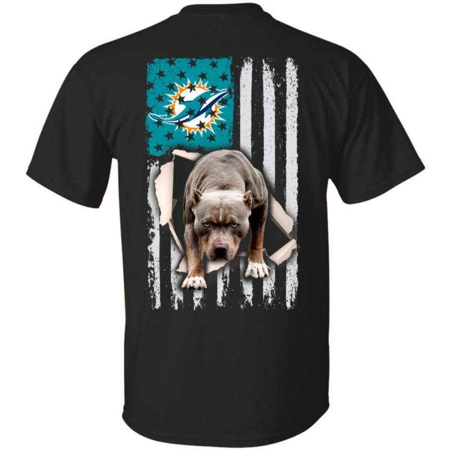 Miami Dolphins Shop - PitBull Steps Out From USA Flag Miami Dolphins Team Shirt Men Women TT08 1