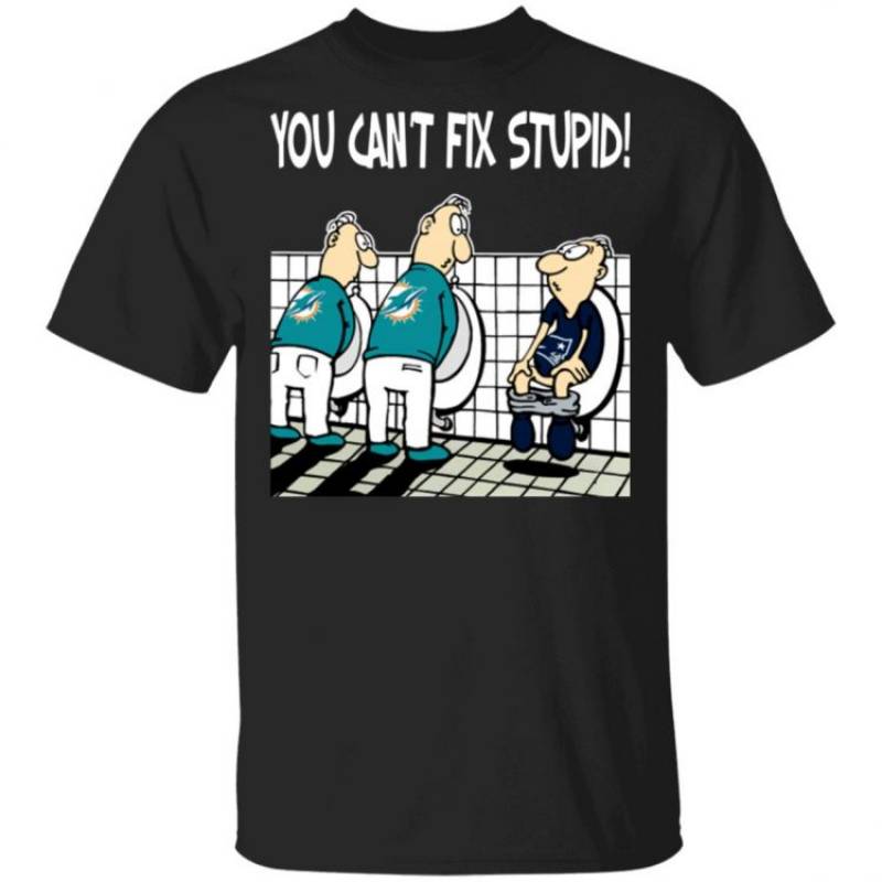 Miami Dolphins Shop - You Can't Fix Stupid Funny Miami Dolphins T Shirt 1