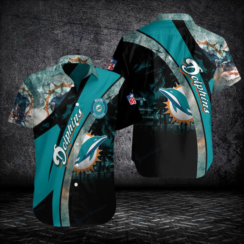 Miami Dolphins Shop - Miami Dolphins Button Shirt For Fan V13