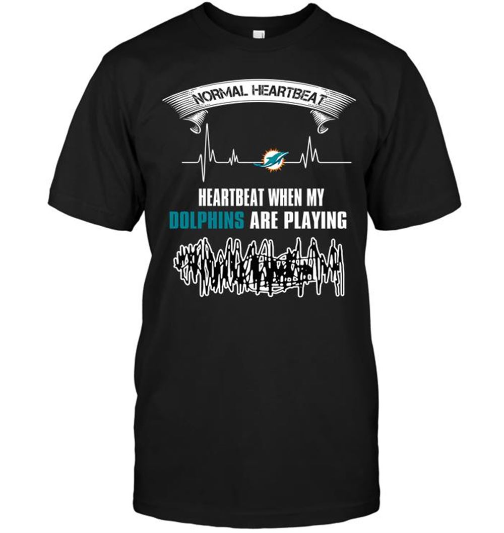 Miami Dolphins Shop - Miami Dolphins Normal Heartbeat Heartbeat When My Are Playing T shirt 2023