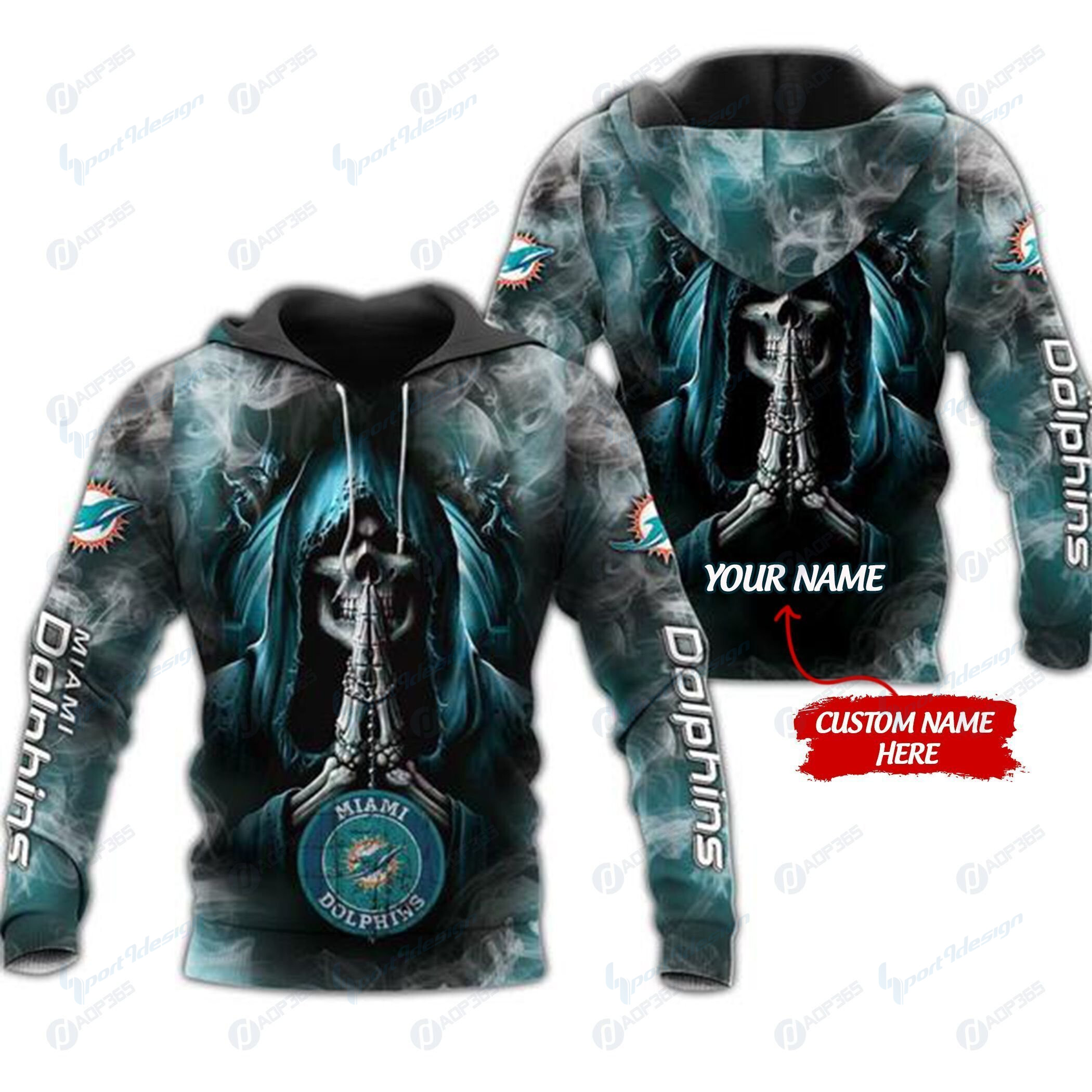 Miami Dolphins Shop - Miami Dolphins Personalized All Over Printed Hoodie 3D V1