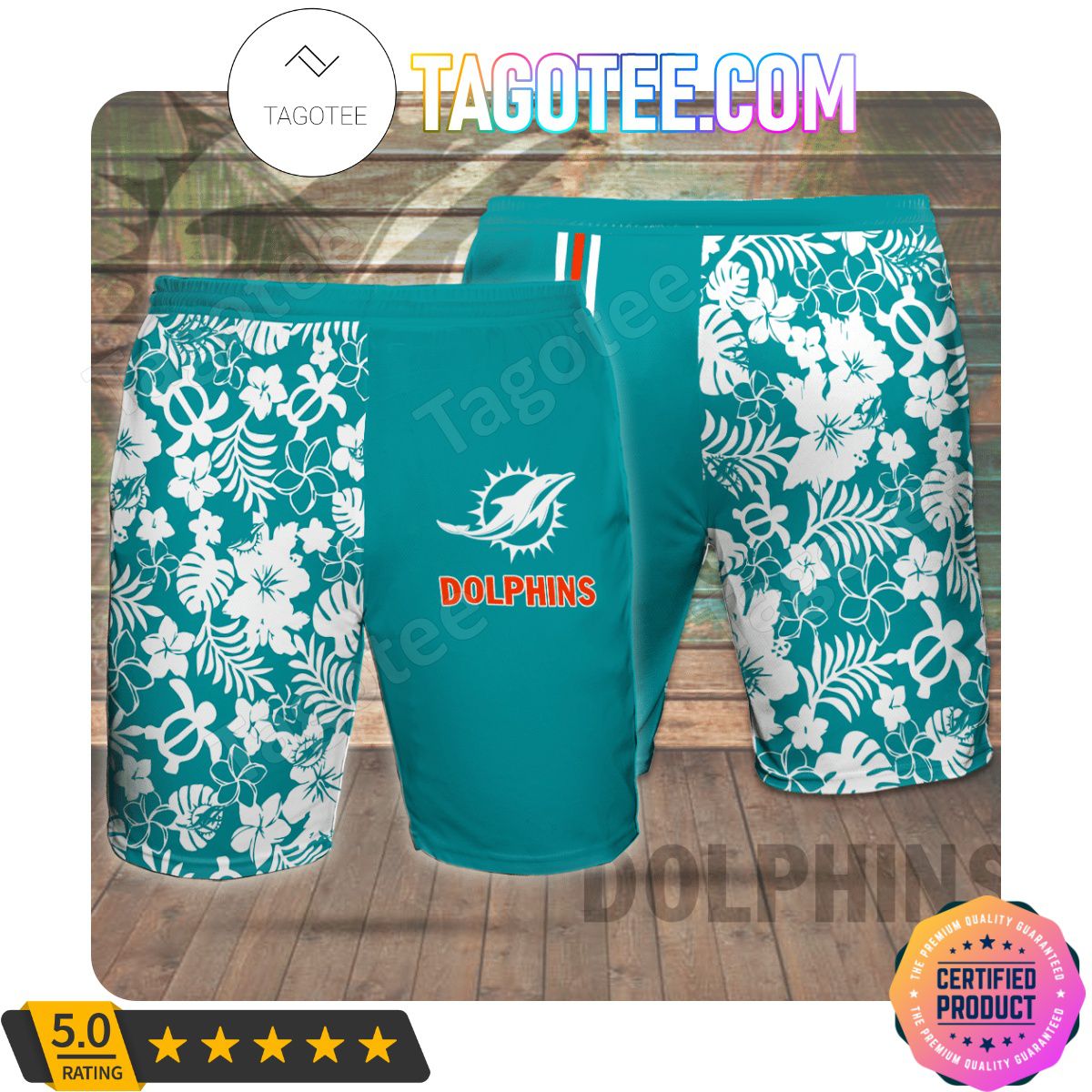 Miami Dolphins Turquoise Combo Hawaii Shirt, Beach Short