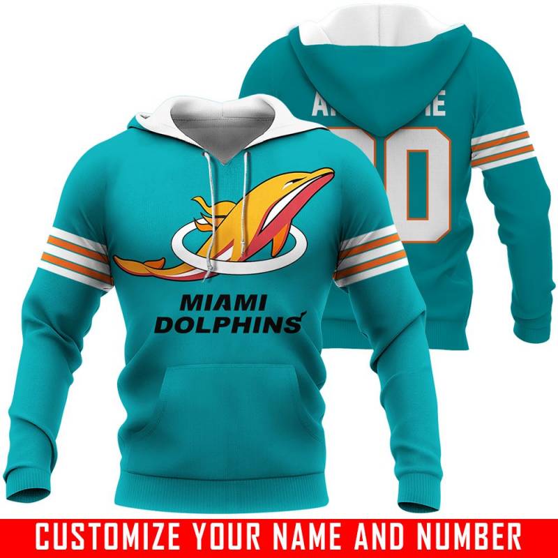 Miami Dolphins Shop - Miami Dolphins X Miami Heat Hoodie Custom Name Number