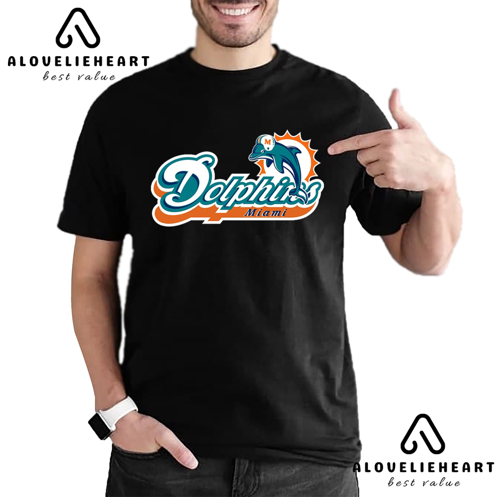 Miami Dolphins Shop - Cheap Logo NFL Football Team Miami Dolphins Tee Shirt 1