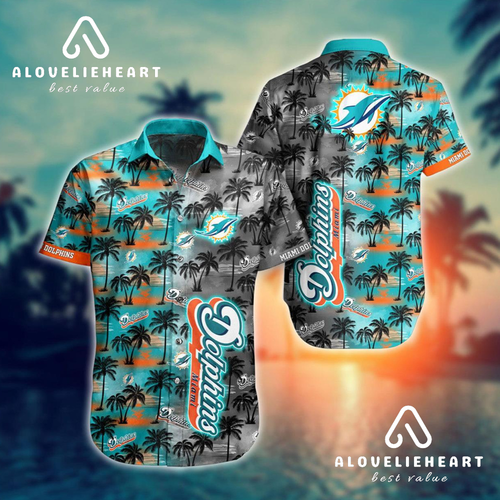 Miami Dolphins Shop - Cheap Palm Tree Miami Dolphins Hawaiian Shirt Aloha Summer Beach Shirt 1