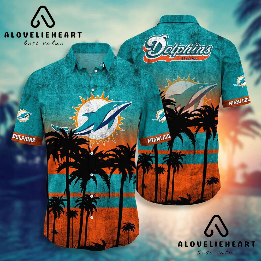 Miami Dolphins Shop - Cheap Palm Tree Miami Dolphins Hawaiian Shirt Vintage Aloha Shirts 1
