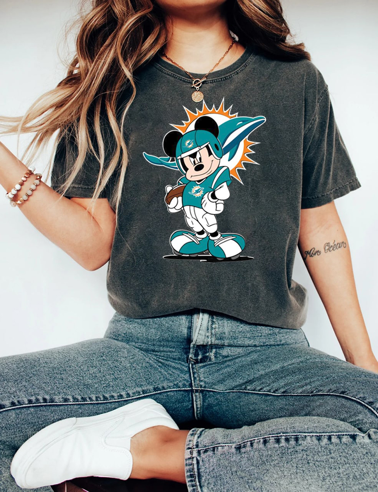 Miami Dolphins Shop - Funny Mickey Mouse Player Miami Dolphins T shirt Miami Dolphins Merch 1