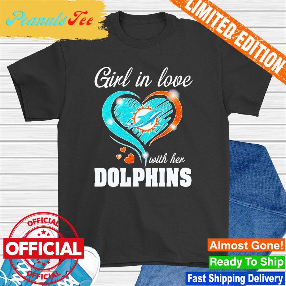 Miami Dolphins Shop - Girl in love with her Miami Dolphins T Shirt