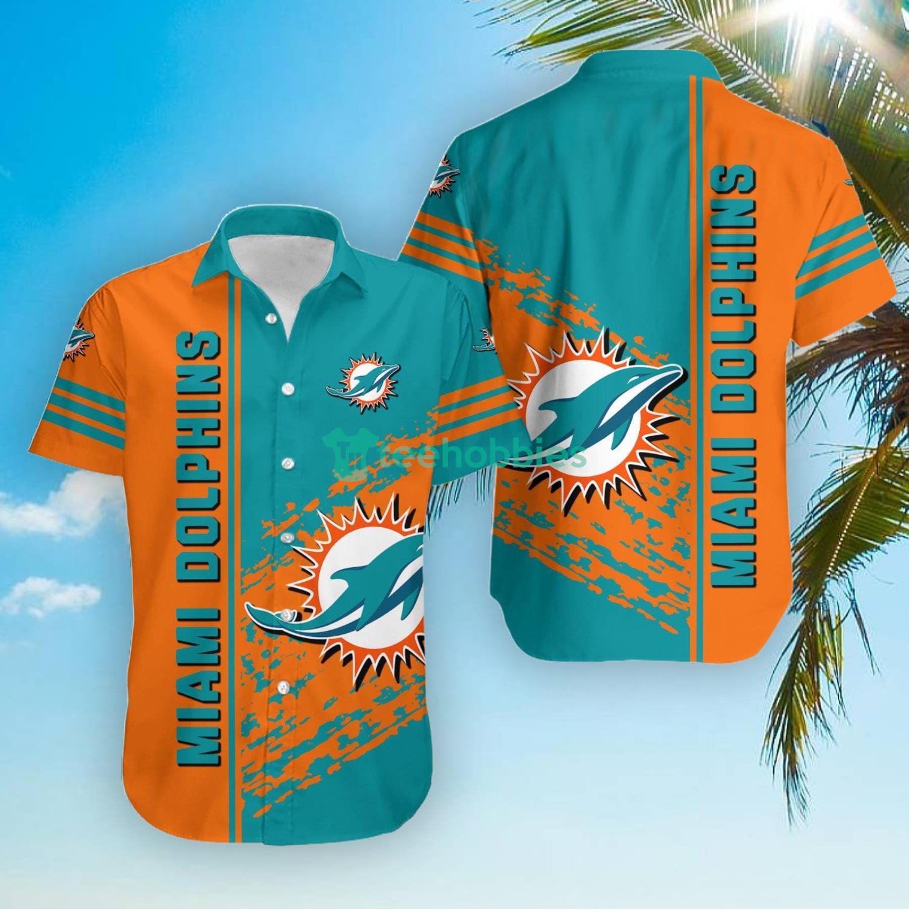 Miami Dolphins Shop - Miami Dolphins Hawaiian Shirt NFL Quarter Style Hawaiian Shirt