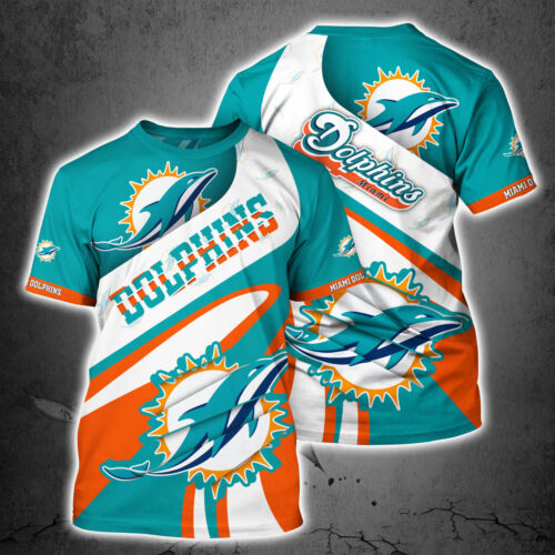 Miami Dolphins Shop - Miami Dolphins Mens T Shirt Football Summer V7