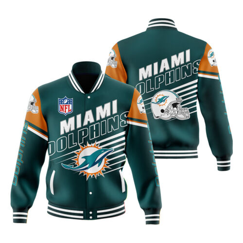 Miami Dolphins Shop - Miami Dolphins Mens Varsity Jacket Casual
