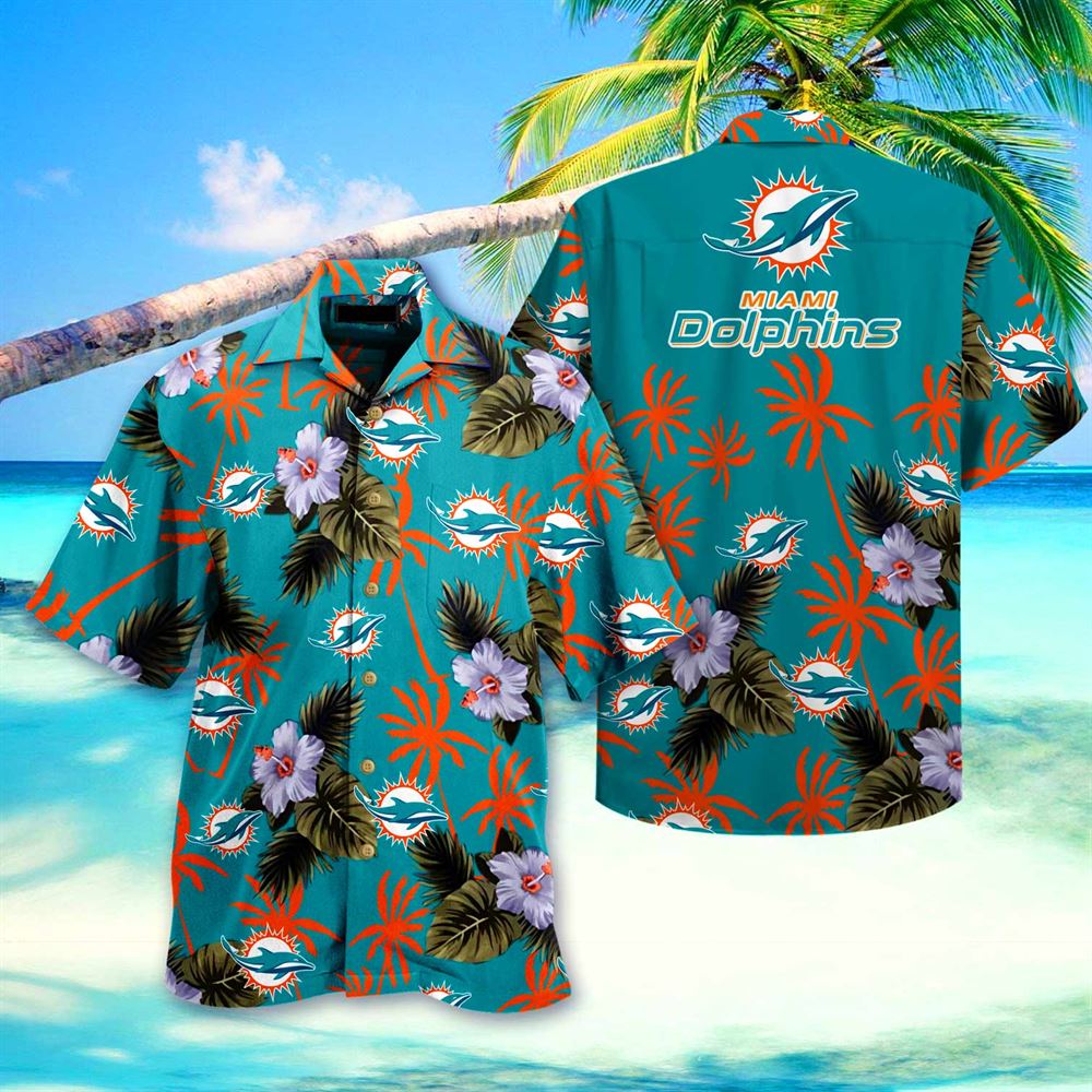 Miami Dolphins Shop - Miami Dolphins Nfl Hawaiian Shirt 3d