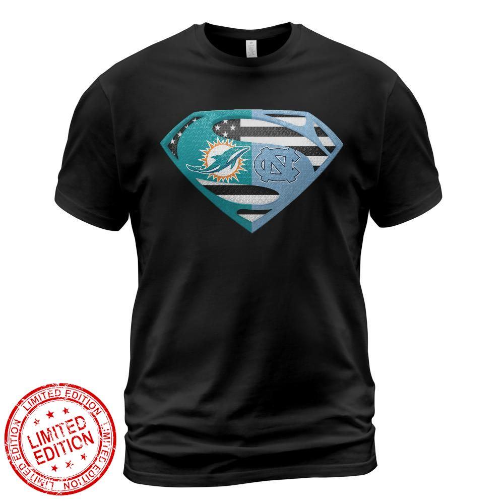 Miami Dolphins Shop - Miami Dolphins North Carolina Tar Heels Superman Shirt