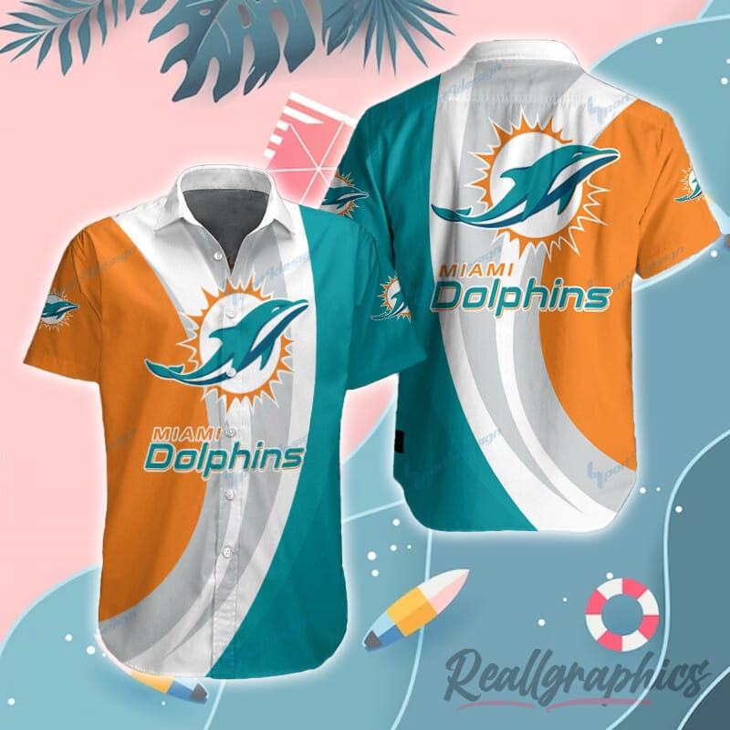 Miami Dolphins Shop - Miami Dolphins Short Sleeve Button Up Shirt